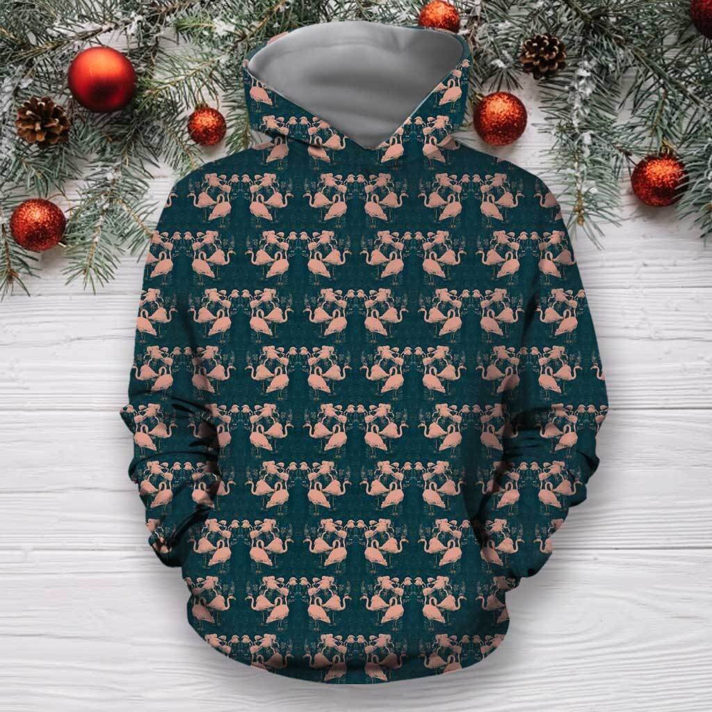 Full body 3D flamingo printed hoodie, a gift for bird lovers, a meaningful gift