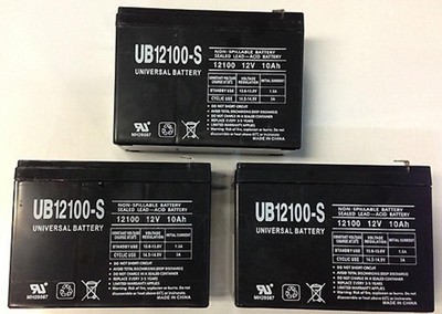 UPG 3 Pack - 12V 10AH Schwinn S600, S-600 Scooter Battery