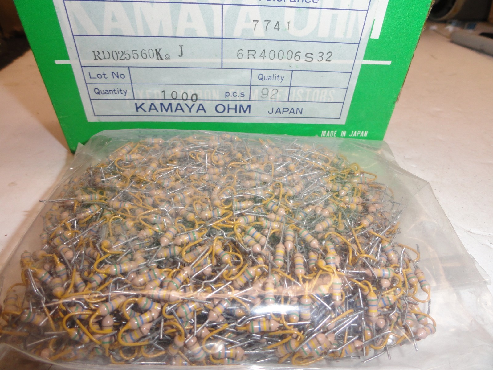 KAMAYA PACK OF 1000 RESISTORS, 560K OHM, 1/4 WATT, NEW / NOS eBay