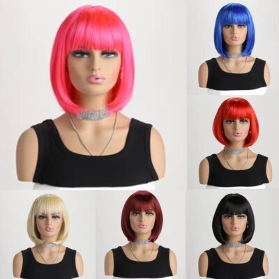 Short Bob Wig for Women Ladies Fancy Dress Wigs Cosplay Pop Party Hen Do  Costume UK