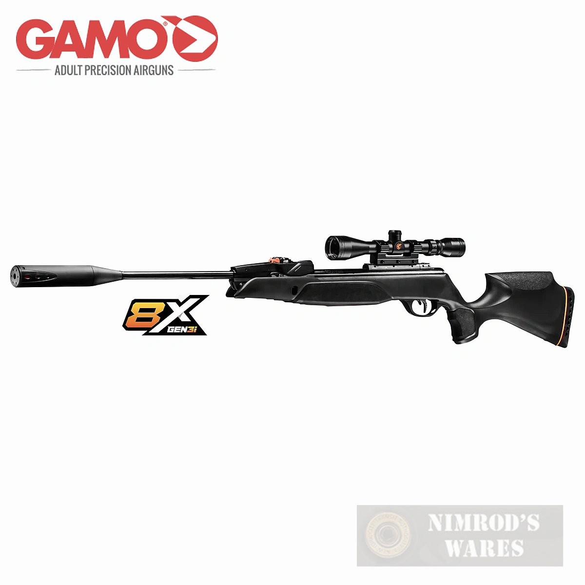 GAMO .25 8-Rd AIR RIFLE 965 fps Swarm Magnum PRO 8X GEN3i + SCOPE