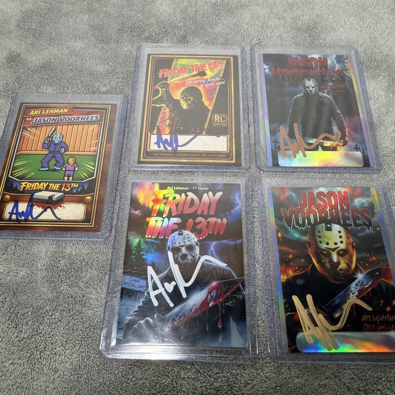 Lot of 5 Friday The 13Th Jason Voorhees Authentic Cards Signatures By Ari Lehman
