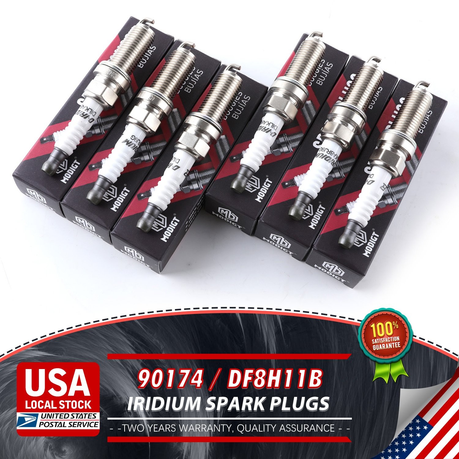 6x Fit NGK 90174 DF8H11B Spark Plug Double Iridium for Nissan Infiniti OEM NEW