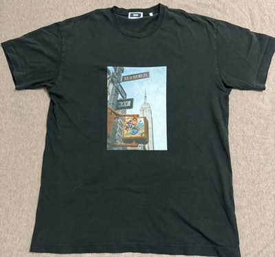BRAND NEW RARE KITH NY TO THE WORLD STICKER TEE WASHED BLACK SZ S SMALL