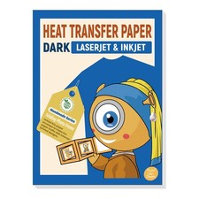 Heat Transfer Paper Laser Inkjet 10 Sheets 8.5x11 Inch Dark Fabric Iron On