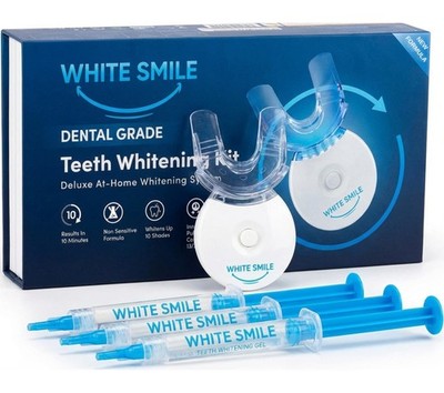 White Smile Teeth Whitening Kit with LED Light System, 35% Carbamide Peroxide...