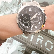 Fossil Yorke BQ2541 Multifunction Silver Stainless Steel Watch