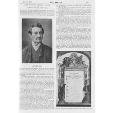 JAMES DOEL The Oldest Living Actor - Antique Print 1895