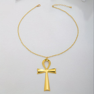 Authentic Beautiful Gold- Plated Egyptian Ankh Pendant & 18 Necklace