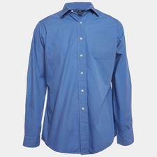 Polo Ralph Lauren Blue Cotton Long Sleeves Curham Shirt L