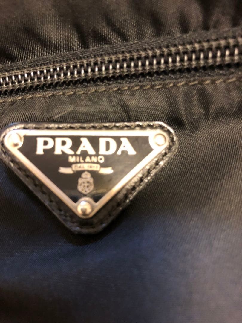 PRADA Nylon Shoulder Bag Black Front Pocket Authentic Women's Crossbody thumbnail 7