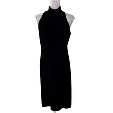 Lauren Ralph Lauren LRL Size 8 Velvet Sheath Dress Sleeveless Silk Glam Goth