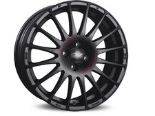 Cerchio in Lega OZ Superturismo GT 8x19 ET48 PCD 5x112 Matt Black Red Lettering