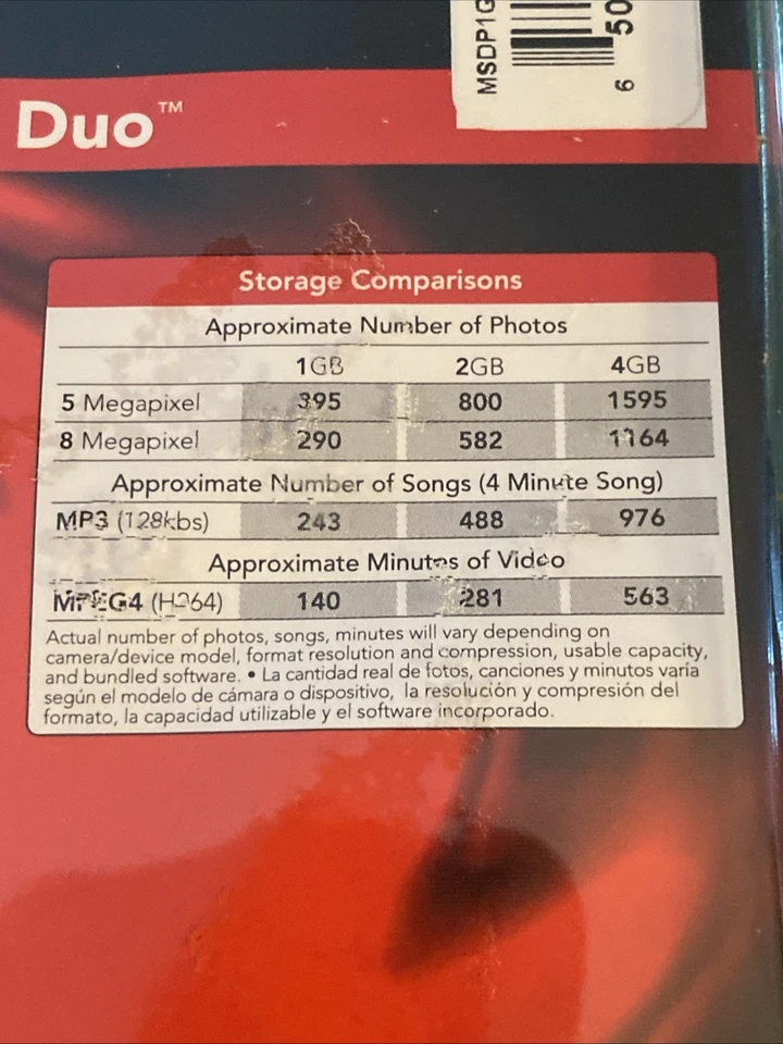 Lexar 1 GB Memory Stick Pro Duo Gaming Edition Sony PSP PS3 Brand New - Image 4 of 4