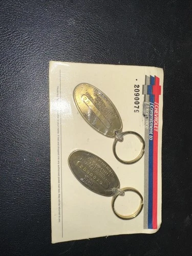 Vintage Brass Chevy Key Rings Key Chains Fobs Accessory Bowtie GM Truck Camaro