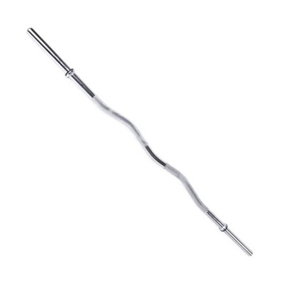 CAP Barbell 47'' Regular E-Z Curl Bar For Weightlifting - 1'' Thick with Clamps