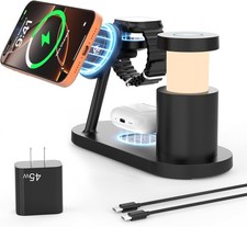 4-in-1 Charging Station, LED Night Light/Magnetic Wireless Charger