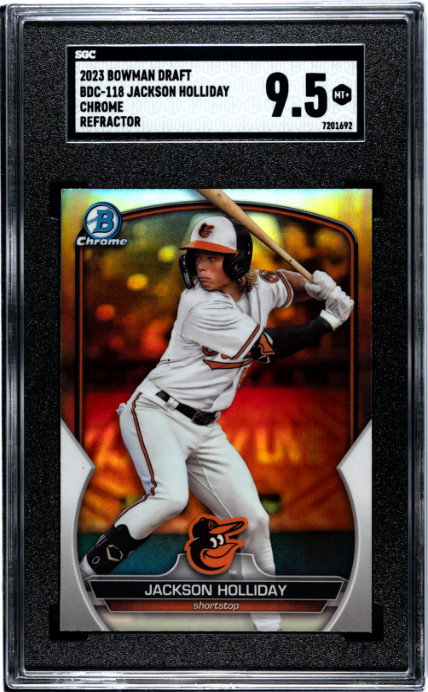2023 Bowman Draft #BDC-118 Jackson Holliday Chrome Refractor SGC 9.5