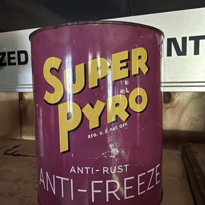 Vintage Metal One Gallon Pyro Oil Can/ Anti Freeze Can