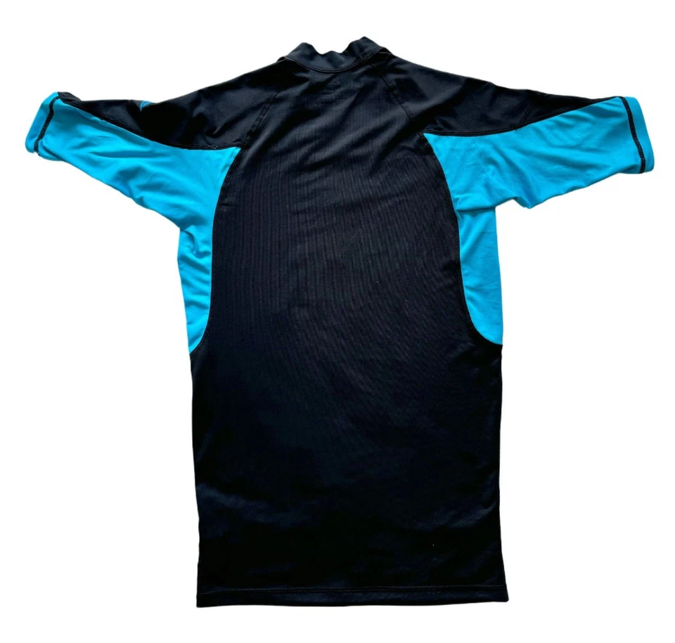 Quiksilver Rash Guard Swim Shirt Black Blue Men’s Size L UPF Surf UV Protection - Image 3 of 4