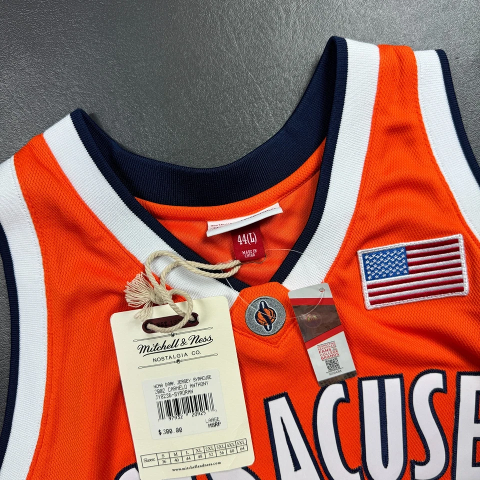 100% Authentic Carmelo Anthony Mitchell Ness 02 03 Syracuse Jersey Size 44 L - Image 2 of 4