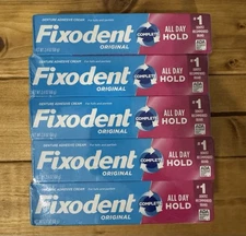 Fixodent Original Denture Adhesive Cream, 2.4oz (Pack of 5)