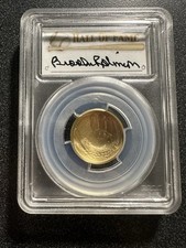 2014 W Baseball Hall of Fame $5 Gold PCGS MS70 Brooks Robinson Signed