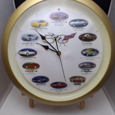 50th Anniversary Corvette Gold Trim Wall Clockyr 1953-2003 Req 2 Aa Batt Tested 50th Anniversary Corvette Gold Trim Wall Clockyr 1953-2003 Req 2 Aa Batt Tested