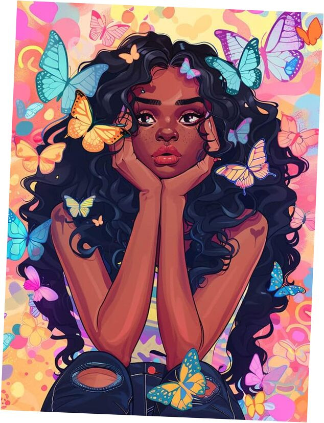 5D Diamond Art Kits for Adults African Woman, Full Drill Diamond Art