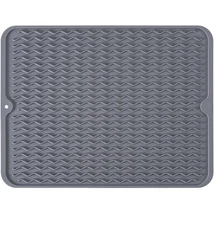 Silicone Dish Drying Mat, Non-Slip Easy Clean Sink Mat Large Heat-resistant Dish