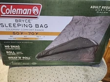 Coleman Bryce Sleeping Bag 50 -70 Degree Comfort Range Adult Regular 