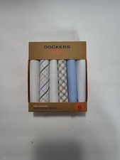 Dockers Handkerchiefs 6 Piece Black  White 100 Cotton NWT