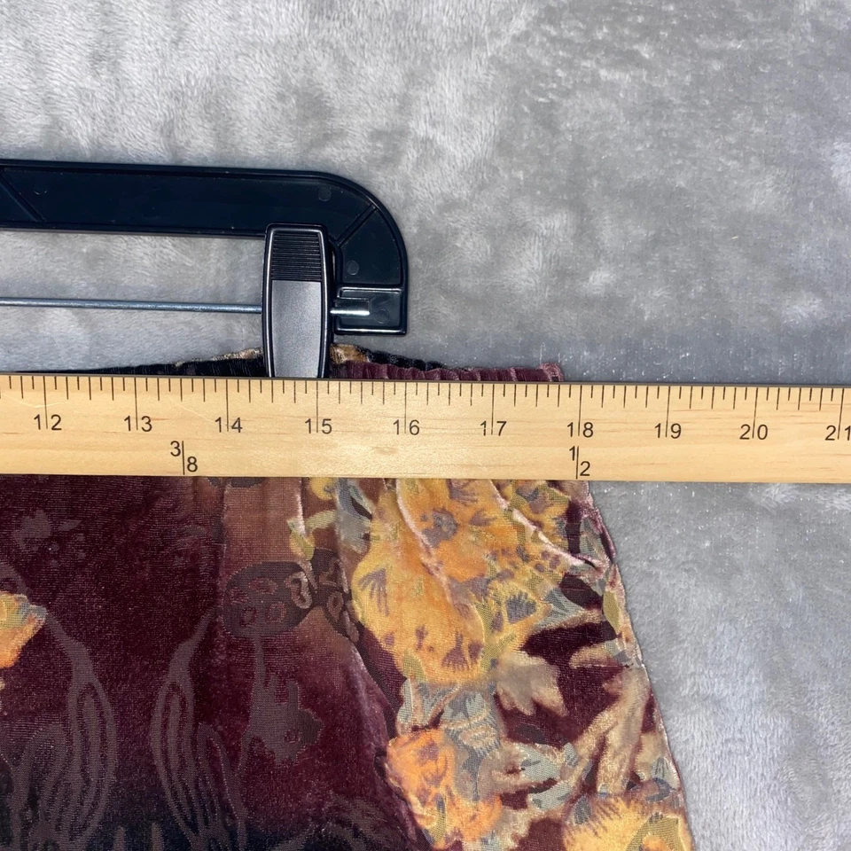 Falda midi de terciopelo floral TanJay para mujer cintura elástica dobladillo acampanado talla L Foto 4 de 4