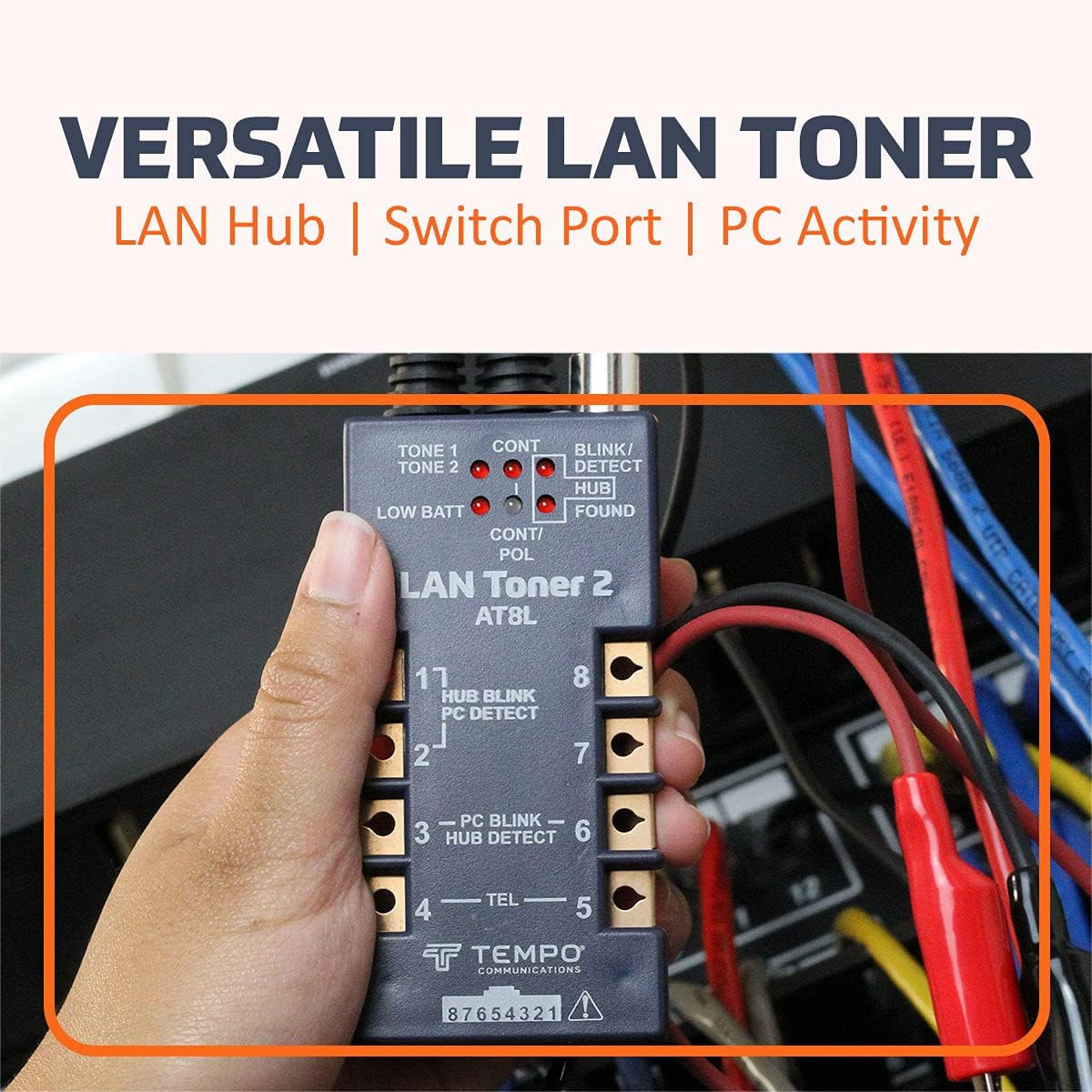 802K Digital LAN Network Toner and Probe Kit, Wire Tracer to Troubleshoot LAN an