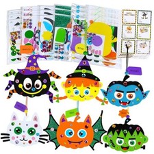 24 Sets Halloween Craft Kits - Fall Autumn Kids DIY Spider Bat Witch Pumpkin