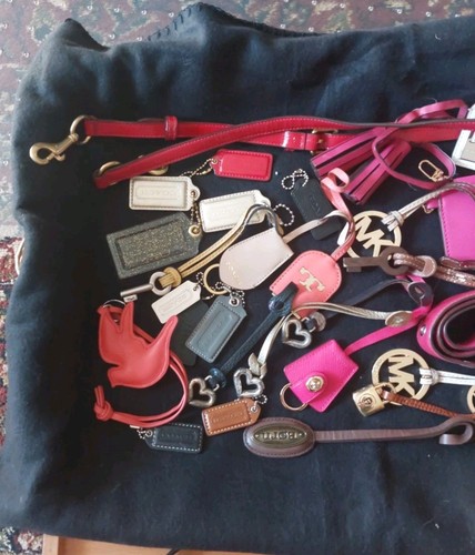 COACH MK TORY FOSSIL RL Leather Metal Fobs Purse Tag Replacements Charms Straps - Picture 2 of 15
