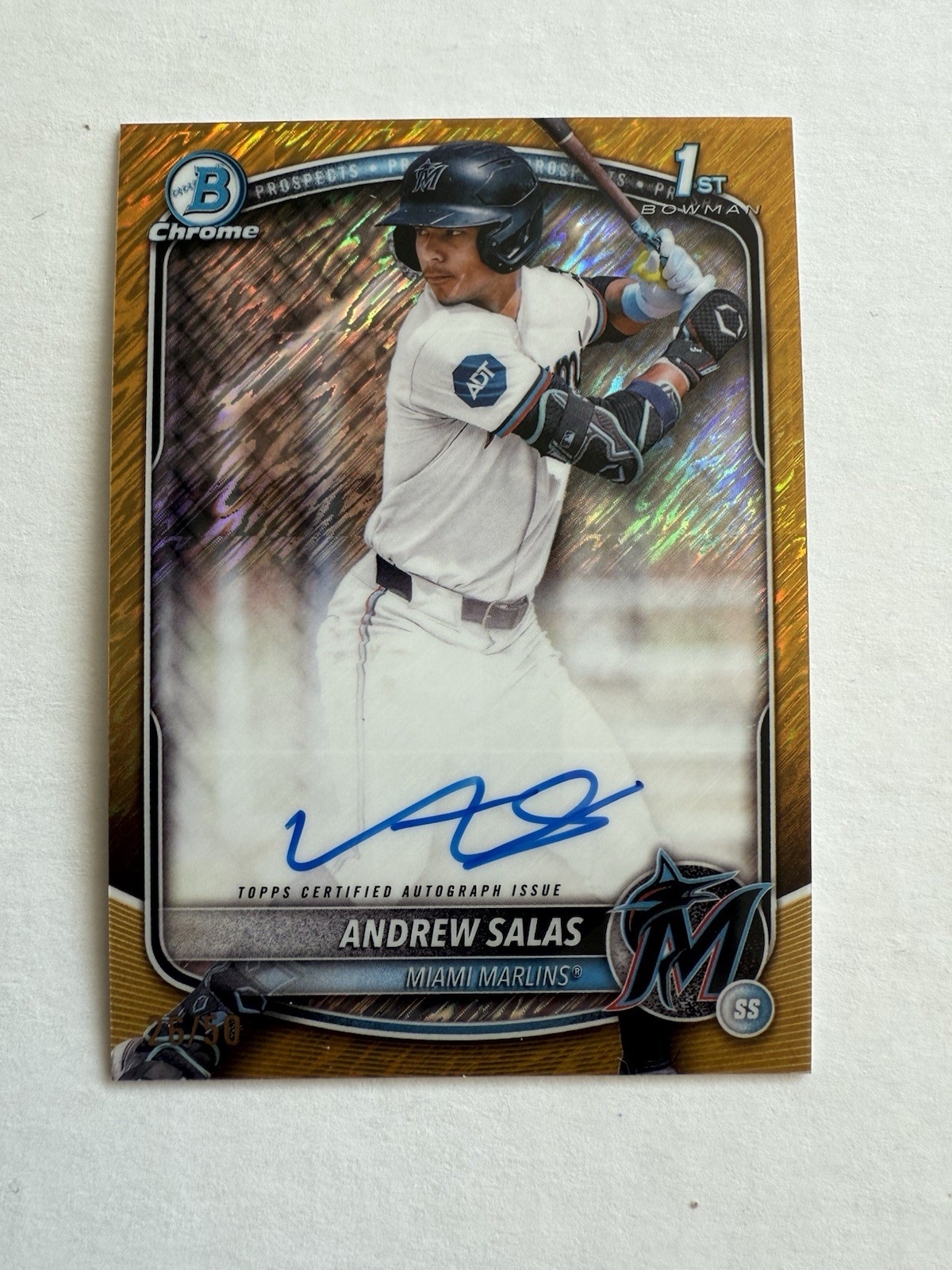 2025 Bowman Chrome Andrew Salas #CPA-AS 1st Bowman Auto Gold 26/50
