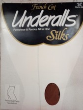 Underalls SILKS Pantyhose French Cut Panty Sandalfoot SUNTAN Size AB Vintage NOS