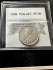 1932  Coin Mart Graded Canadian Twenty-five ¢25 Cent**VF-20**