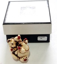Adam Binder Xmas Kisses Cat & Mice Christmas Netsuke Ltd Ed 180/250 Boxed