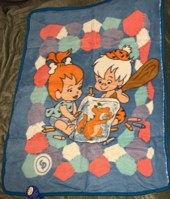 Made in Mexico Flintstones Pebbles and Bam Bam Vintage Throw Blanket Small 