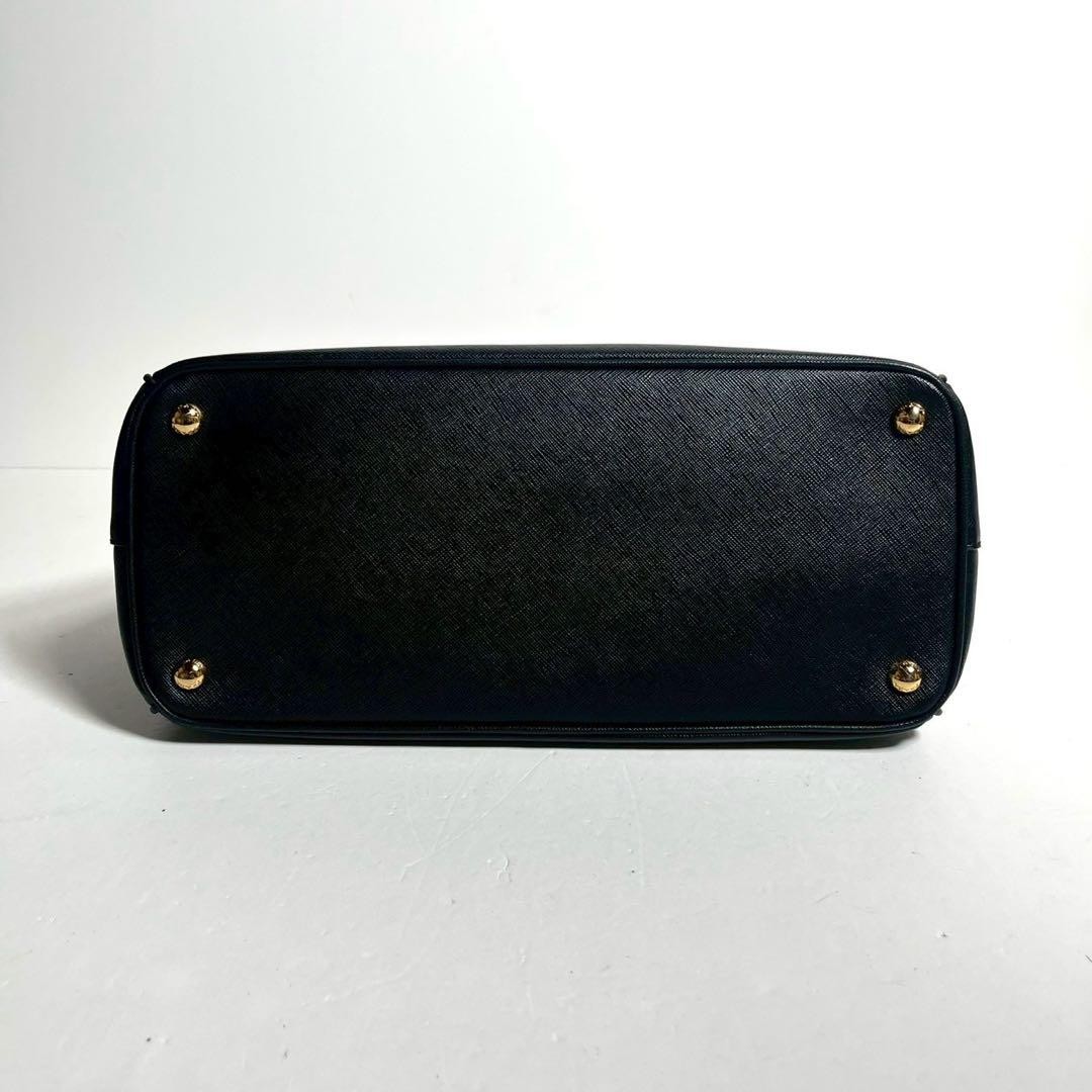 PRADA Galleria Saffiano Leather Tote Handbag Black Triangle Logo USED #SB thumbnail 4