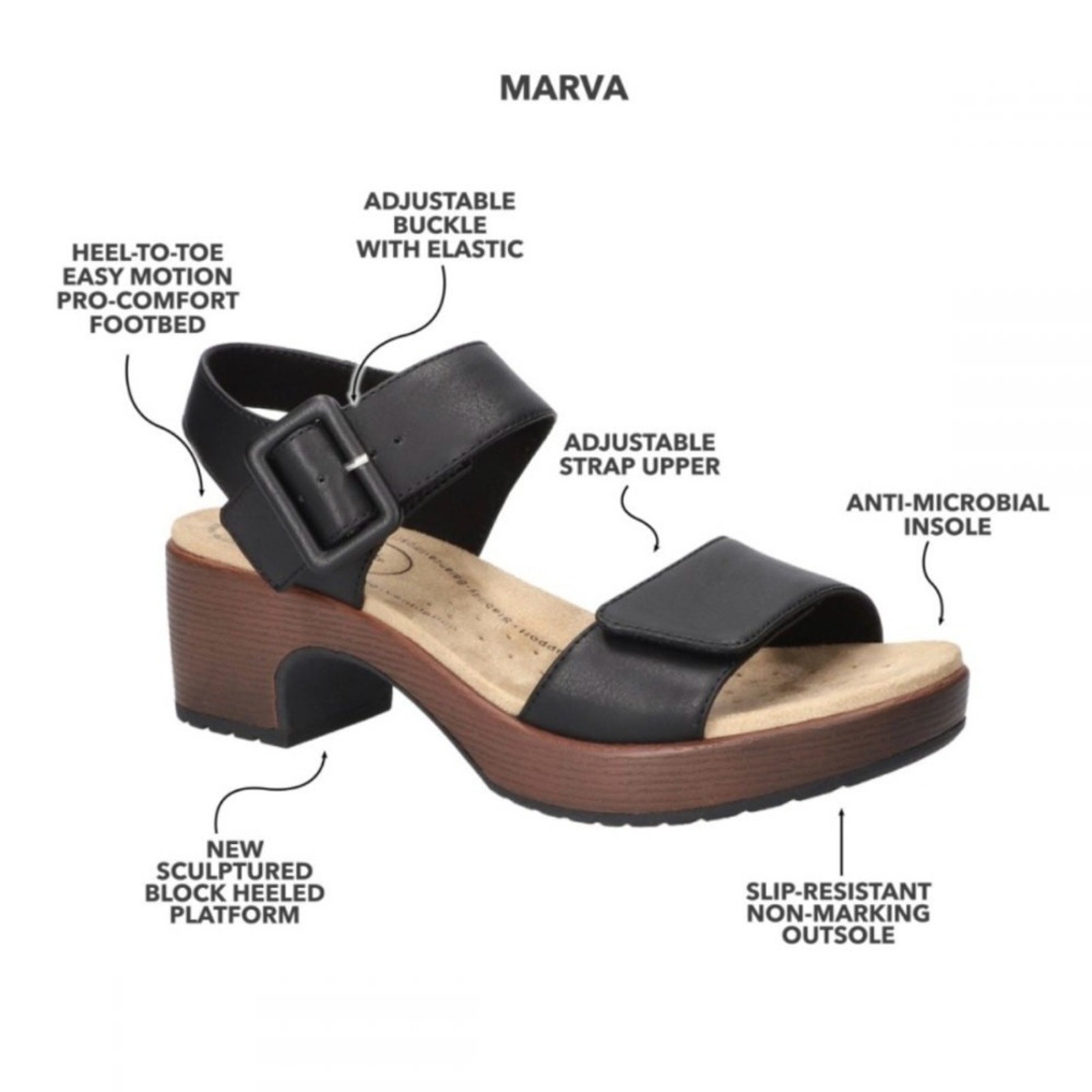 APL Nuovi senza etichette Sandali donna Marva antiscivolo marca: Easy Street