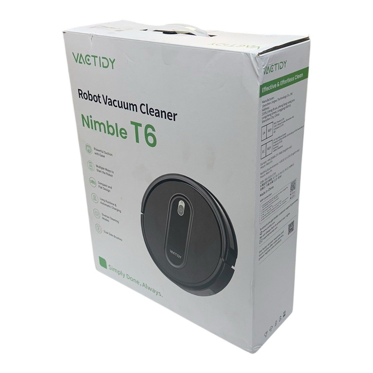 Vactidy Nimble T6 Robot Vacuum Cleaner, 2000Pa Strong Suction