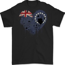 Camiseta de fútbol Love Flag Islas Cook para hombre 100 % algodón