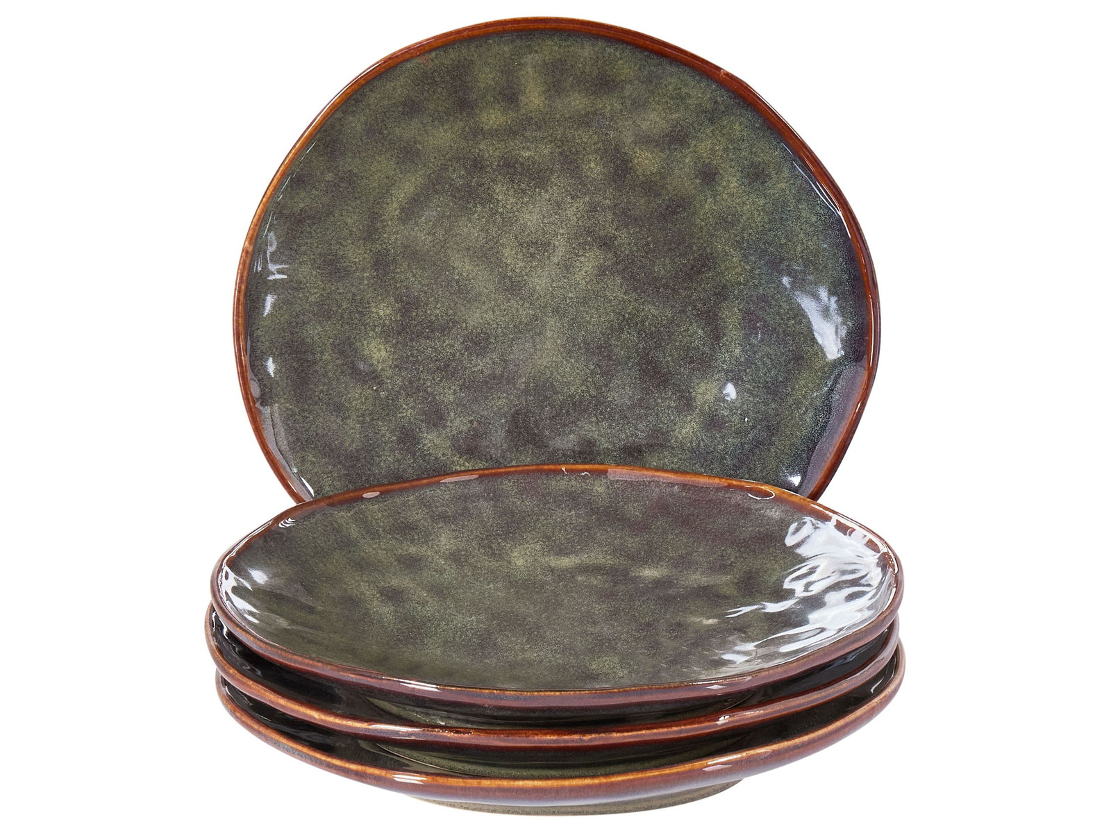 Set di 4 piatti da antipasto THYME Gres porcellanato Verde scuro