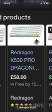 Redragon K530 Pro Draconic 60% Wireless RGB Mechanical Keyboard, Bluetooth/2.4Gh