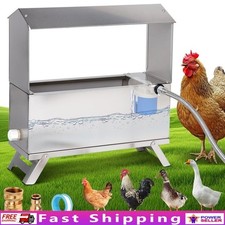 Automatic Chicken Waterer Stainless Steel No Leak Drink Feeder Ducks Birds New