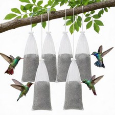 6 PCS Finch Sock Feeder, 15.5" 3.94" White Hanging Thistle Feeders