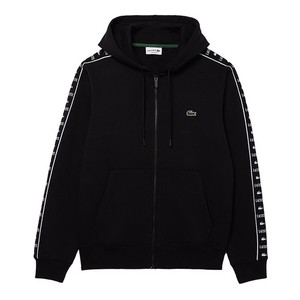 Lacoste Men's Logo Stripe Zip-Up Hoodie in Black SH7457-51 031